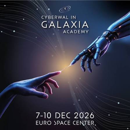 Cyberwal in Galaxia graphic with date of 7-10 Dec 2026 and location as Euro Space Center